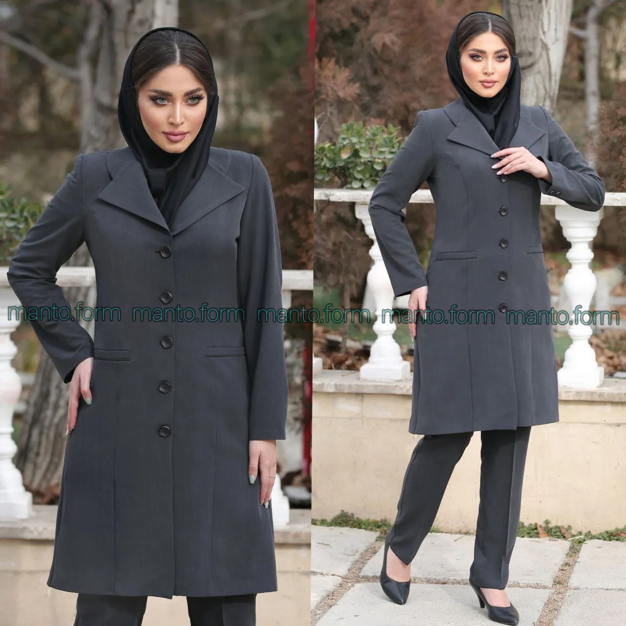مانتو شلوار یقه انگلیسی کد 620 Image 2