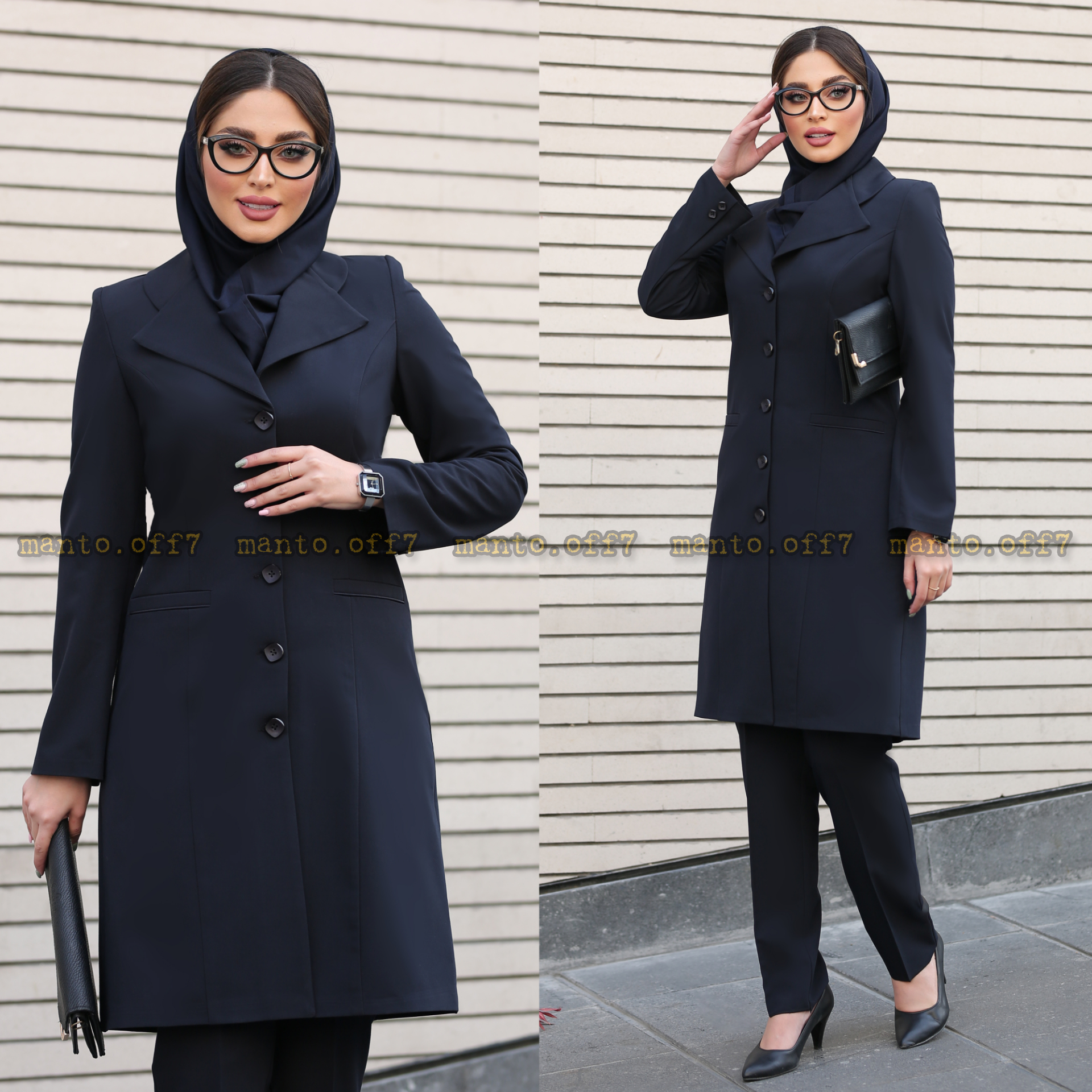 مانتو شلوار یقه انگلیسی کد 620